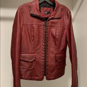 William east red faux leather jacket